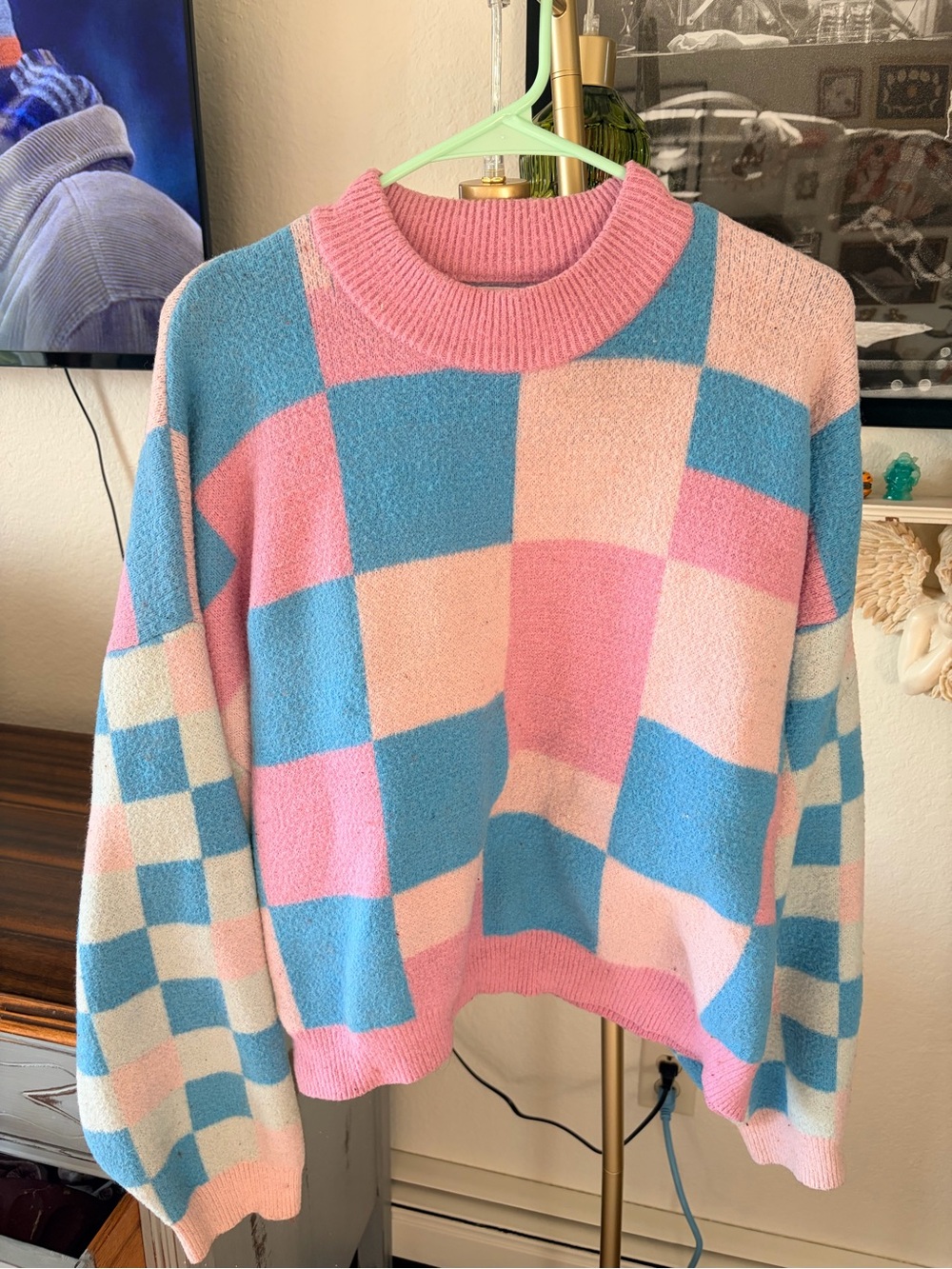 Cotton-On Women’s Checkerboard Crewneck Sweater size 16/18